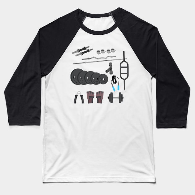 Strength Accessories Stickers Baseball T-Shirt by VectorPB